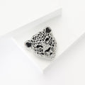 Metal Alloy Rhinestone Leopard Head Brooch For Men And Women Apparel view 3
