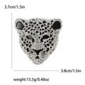 Metal Alloy Rhinestone Leopard Head Brooch For Men And Women Apparel view 4