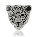 Metal Alloy Rhinestone Leopard Head Brooch For Men And Women Apparel view 5