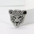 Metal Alloy Rhinestone Leopard Head Brooch For Men And Women Apparel view 2