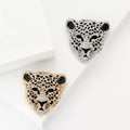 Metal Alloy Rhinestone Leopard Head Brooch For Men And Women Apparel view 1