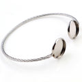 12mm Inner Diameter Stainless Steel Twisted Open Bangle, 5g DIY Fashion Jewelry Bracelet Finding view 1