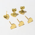 8mm Heart Shape Stainless Steel Stud Earrings With Hole DIY Earring Accessories Without Backs 0.6g view 3