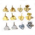8mm Heart Shape Stainless Steel Stud Earrings With Hole DIY Earring Accessories Without Backs 0.6g view 5