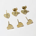 8mm Heart Shape Stainless Steel Stud Earrings With Hole DIY Earring Accessories Without Backs 0.6g view 4