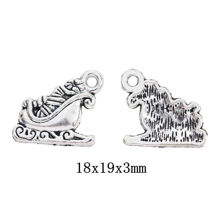 Antique Silver Zinc Alloy Christmas Shoe Charm Pendant for DIY Necklace Bracelet Jewelry Making