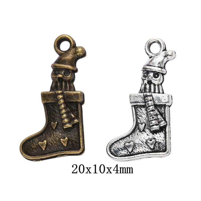 Zinc Alloy Christmas Stocking Charm Pendant for DIY Necklace Bracelet Jewelry Making