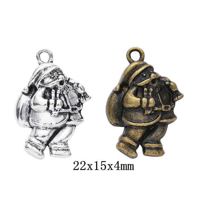 Zinc Alloy Santa Claus Charm Pendant for DIY Necklace Bracelet Jewelry Making
