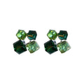 Silver Needle Fresh Geometric Square Artificial Green Crystal Spliced Stud Earrings view 5