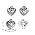Antique Silver Zinc Alloy Heart Charm Pendant No.955104 for DIY Necklace Bracelet Jewelry Making view 1