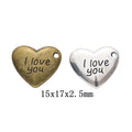 Zinc Alloy Heart Charm Pendant No.603225 for DIY Necklace Bracelet Jewelry Making view 1
