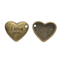 Zinc Alloy Heart Charm Pendant No.603225 for DIY Necklace Bracelet Jewelry Making view 3