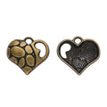 Zinc Alloy Heart Charm Pendant No.607045 for DIY Necklace Bracelet Jewelry Making view 3