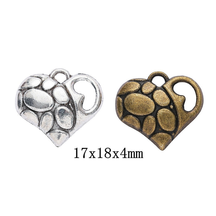 Zinc Alloy Heart Charm Pendant No.607045 for DIY Necklace Bracelet Jewelry Making