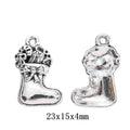 Silver Zinc Alloy Stocking Charm Pendant for DIY Necklace Bracelet Jewelry Making view 1