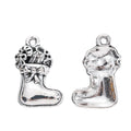 Silver Zinc Alloy Stocking Charm Pendant for DIY Necklace Bracelet Jewelry Making view 2