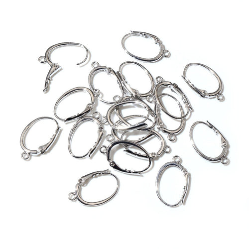 9x12mm Copper Real Gold Plated White K Non Tarnish Ear Stud Clutch Hook DIY Earring Parts 0.5g Earrings