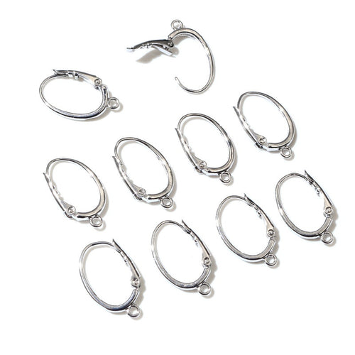 9x12mm Copper Real Gold Plated White K Non Tarnish Ear Stud Clutch Hook DIY Earring Parts 0.5g Earrings