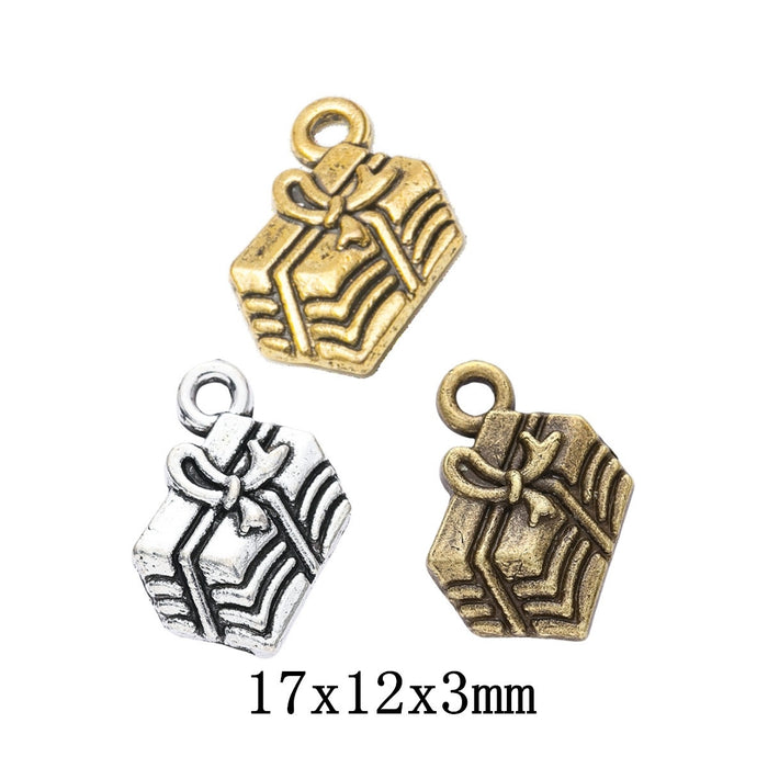 Zinc Alloy Gift Box Charm Pendant for DIY Necklace Bracelet Jewelry Making