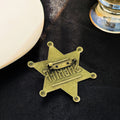 Creative Vintage Police Badge Brooch Six Pointed Star Medal Clothing Accessory Lapel Pin view 3