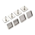 Stainless Steel 10/12mm Square Thickened Stone Setting Ear Stud Bases DIY Earring Findings Earrings view 5