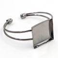 25mm Square Copper Bracelet Bezel Tray Blank Base For Time Gem DIY Jewelry Findings 15g view 3
