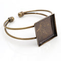 25mm Square Copper Bracelet Bezel Tray Blank Base For Time Gem DIY Jewelry Findings 15g view 2