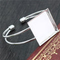 25mm Square Copper Bracelet Bezel Tray Blank Base For Time Gem DIY Jewelry Findings 15g view 4