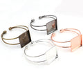 25mm Square Copper Bracelet Bezel Tray Blank Base For Time Gem DIY Jewelry Findings 15g view 1