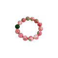 Gold Plated Red Green Gradient Ceramic Beaded Bracelet, New Chinese Sweet Geometric Jewelry view 5