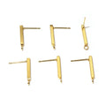 T-Shaped Long Bar Square Wire Ear Stud Posts With Loop For Handmade DIY Earrings, No Backs view 4