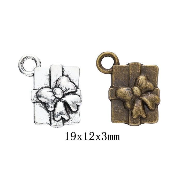 Zinc Alloy Gift Box Charm Pendant No.089048 for DIY Necklace Bracelet Jewelry Making