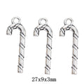 Antique Silver Zinc Alloy Candy Cane Charm Pendant No.032840 for DIY Necklace Bracelet Jewelry Making view 1