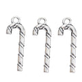 Antique Silver Zinc Alloy Candy Cane Charm Pendant No.032840 for DIY Necklace Bracelet Jewelry Making view 2
