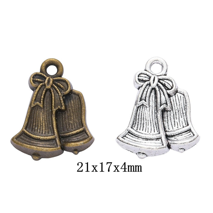 Zinc Alloy Christmas Bell Charm Pendant for DIY Necklace Bracelet Jewelry Making