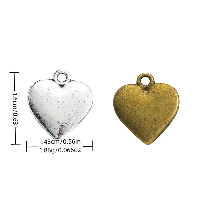 Zinc Alloy Heart Charm Pendant No.497389 for DIY Necklace Bracelet Jewelry Making