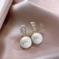 Pink Pearl Hoop Earrings, Light Luxury French Style Niche Design Ear Buckle For Women view 6