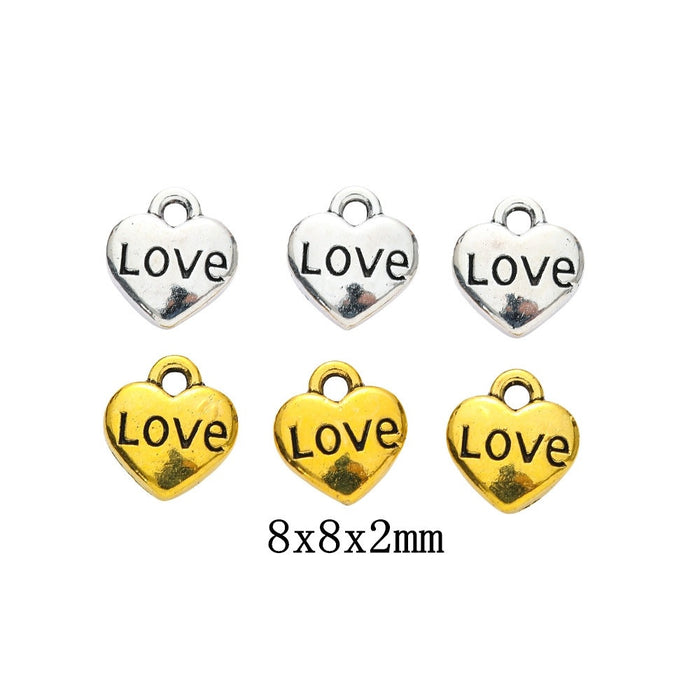 Zinc Alloy Heart Charm Pendant No.760390 for DIY Necklace Bracelet Jewelry Making