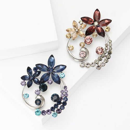 Alloy Rhinestone Flower Brooch For Vintage Dresses And Cheongsam Accessories