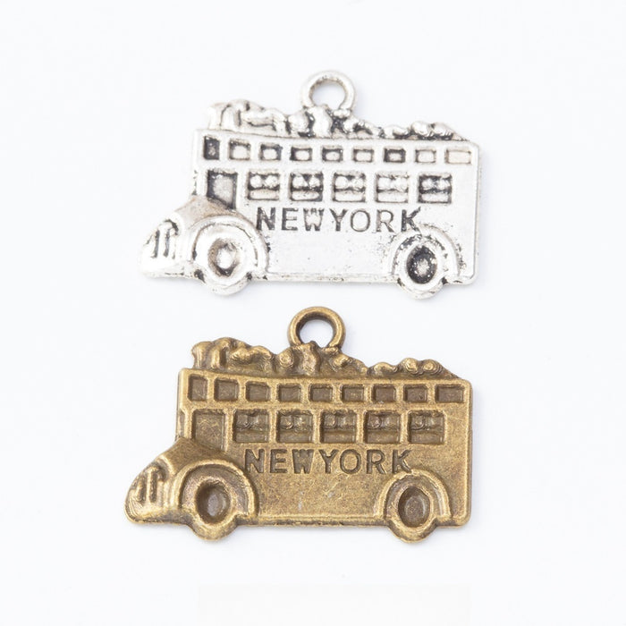 Zinc Alloy Bus Charm Pendant for DIY Necklace Bracelet Jewelry Making