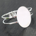 30x40mm Oval Copper Bracelet Bezel Tray Blank Base For Time Gem DIY Jewelry Findings 15g view 2