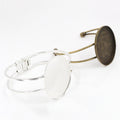 30x40mm Oval Copper Bracelet Bezel Tray Blank Base For Time Gem DIY Jewelry Findings 15g view 3
