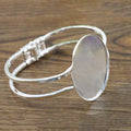 30x40mm Oval Copper Bracelet Bezel Tray Blank Base For Time Gem DIY Jewelry Findings 15g view 4