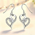 2024 New Trendy Korean Style Long Heart Drop Earrings For Women, Face Slimming Fashion Ear Jewelry view 3