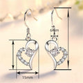 2024 New Trendy Korean Style Long Heart Drop Earrings For Women, Face Slimming Fashion Ear Jewelry view 4