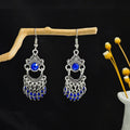 Geometric Ethnic Seed Bead Tassel Earrings Vintage Bohemian Travel Souvenir Drop Earrings view 2