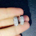 Micro Pave Full Rhinestone Hoop Earrings For Women, Elegant Versatile Fashion Circle Ear Jewelry view 2