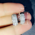 Micro Pave Full Rhinestone Hoop Earrings For Women, Elegant Versatile Fashion Circle Ear Jewelry view 4