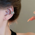 Light Luxury Copper Zircon Heart Star Round Ear Cuff Clip-on Earrings for Women view 3