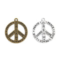 Zinc Alloy Peace Sign Charm Pendant No.979767 for DIY Necklace Bracelet Jewelry Making view 4